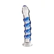Icicles No. 5 - spirál üveg dildó (átlátszó-kék)