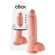 King Cock 10 herés nagy dildó (25 cm, natúr)