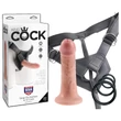 King Cock Strap-on 6 - felcsatolható dildó (natúr)