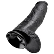 King Cock 12 herés nagy dildó (30 cm, fekete)