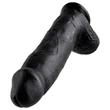 King Cock 12 herés nagy dildó (30 cm, fekete)