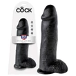 King Cock 12 herés nagy dildó (30 cm, fekete)