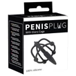 Penisplug - szilikon makk ketrec dilátorral (fekete)