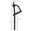 Penisplug - szilikon dilátor makkgyűrűvel (0,6 mm, fekete)