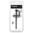 Penisplug - szilikon dilátor makkgyűrűvel (0,6 mm, fekete)