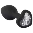 You2Toys Anal Plug - fehér köves anál plug (fekete)