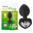 You2Toys Anal Plug - fehér köves anál plug (fekete)