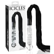 Icicles No. 38 - bőr korbács és üveg dildó (átlátszó-fekete)