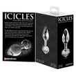 Icicles No. 44 - kúpos, üveg anál plug (átlátszó)