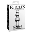 Icicles No. 47 - tripla gyöngyös, üveg anál dildó (áttetsző)