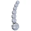 Icicles No. 66 - íves, gömbös, üveg dildó (átlátszó)
