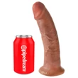King Cock 9 - tapadókorongos élethű dildó (23 cm) - sötét natúr