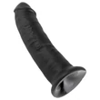 King Cock 9 - tapadótalpas dildó (fekete)