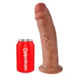 King Cock 10 - nagy tapadókorongos dildó (25 cm) - sötét natúr