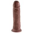 King Cock 10 - nagy tapadókorongos dildó (25 cm, barna)