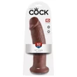 King Cock 10 - nagy tapadókorongos dildó (25 cm, barna)
