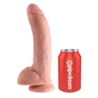 King Cock 9 - nagy tapadókorongos, herés dildó (23 cm, testszínű)