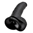 King Cock 9 - nagy tapadókorongos, herés dildó (23 cm, fekete)