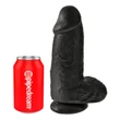 King Cock 9 Chubby - tapadókorongos, herés dildó (23 cm, fekete)