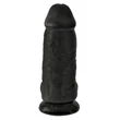 King Cock 9 Chubby - tapadótalpas, herés dildó (23cm) - fekete