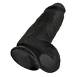 King Cock 9 Chubby - tapadókorongos, herés dildó (23 cm, fekete)