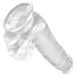 King Cock Clear 6 - tapadókorongos, herés kis dildó (15 cm)