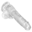 King Cock Clear 6 - tapadókorongos, herés kis dildó (15 cm)