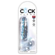 King Cock Clear 6 - tapadókorongos, herés kis dildó (15 cm)