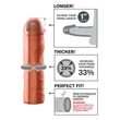 X-TENSION Perfect 1 - élethű péniszköpeny (17,7 cm) - natúr