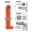 X-TENSION Perfect 1 - heregyűrűs péniszköpeny (17,7 cm) - natúr