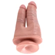 King Cock Double Penetrator - élethű dupla dildó (testszínű)
