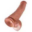 King Cock 15 - tapadótalpas, herés, óriás dildó (38cm) - sötét natúr