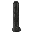 King Cock 15 - tapadókorongos, herés dildó (38 cm, fekete)
