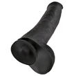 King Cock 15 - tapadókorongos, herés dildó (38 cm, fekete)
