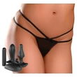 HOOKUP Triple Teaser - akkus vibrációs bugyi szett (fekete)