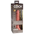 King Cock Elite 7 - tapadókorongos, rádiós vibrátor 18 cm (natúr)