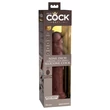 King Cock Elite 9 - tapadótalpas, rádiós élethű vibrátor 23cm - barna