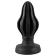 ANOS - bordázott puha butt plug - 7 cm (fekete)