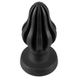 ANOS - bordázott puha butt plug - 7 cm (fekete)