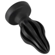 ANOS - bordázott puha butt plug - 7 cm (fekete)