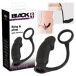 Black Velvet análvibrátor péniszgyűrűvel (fekete)