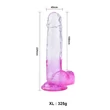 Sunfo - tapadókorongos, herés dildó - 22 cm (átlátszó-lila)