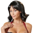Cottelli - fekete egyenes szálú női paróka jelmez kiegészítő