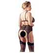 Cottelli Plus Size - csipke fehérnemű trió (fekete)