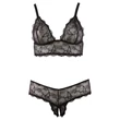 Cottelli Plus Size - csipke melltartó szett (fekete)