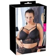 Cottelli Plus Size - pántos-csipkés melltartó (fekete)