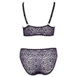 Cottelli Plus Size - áttetsző mintás melltartó szett (lila)