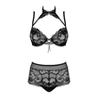 Obsessive Elizenes - mintás, átlátszó melltartó szett (fekete)