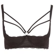 Cottelli Plus Size - pántos, gyűrűs mellemelő (fekete)