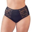 Cottelli Plus Size - pántos-csipkés női alsó (fekete)